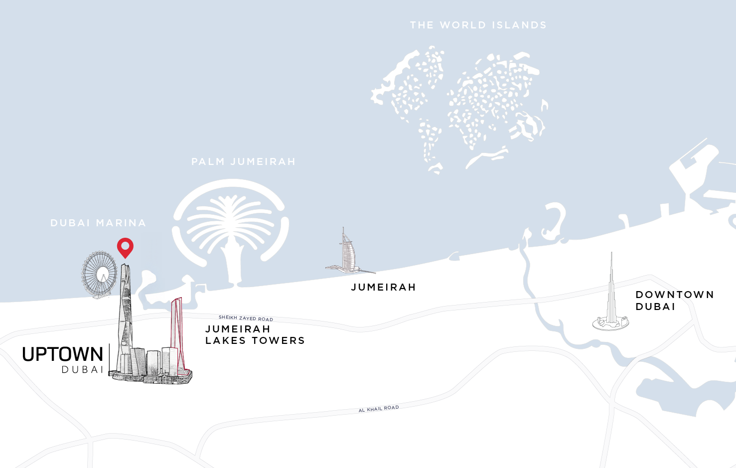 Uptown Dubai Map 
