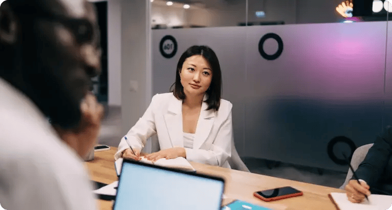 img-Woman listening during a meeting